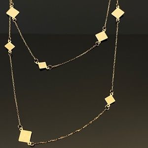Solid 14K Yellow Gold Double Strand LayerNecklace